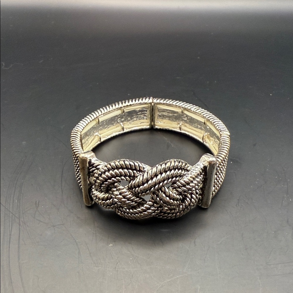 Silver-tone Braided Knot Bracelet